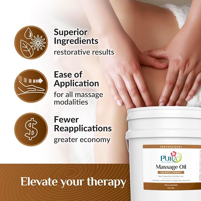 Coconut Therapy 5 Gallon Massage Oil, Coconut Oil, Professional Deep Tissue - Image 4