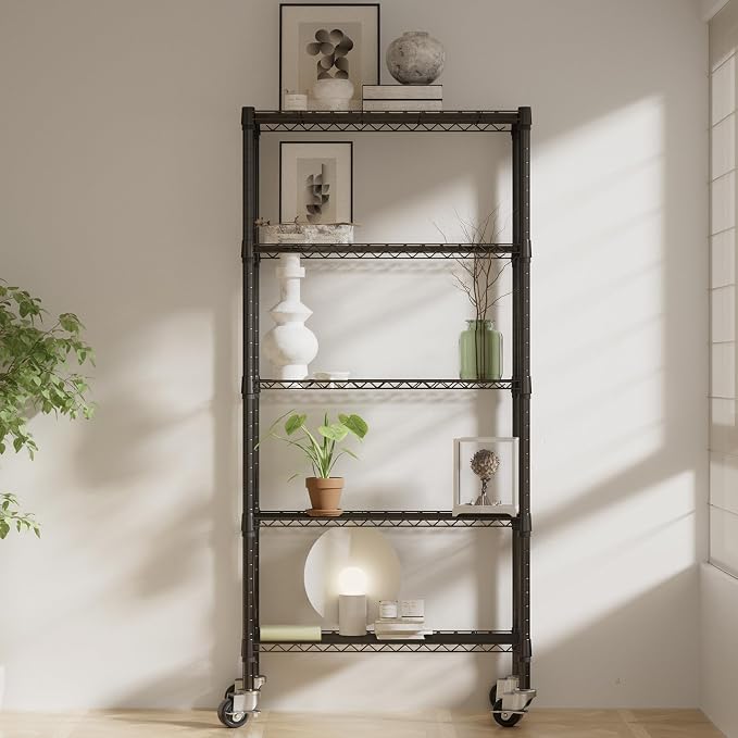 2 Pack 5-Tier Metal Wire Shelving Unit - Image 2