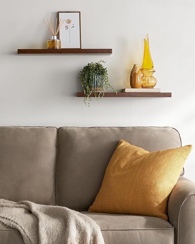 BAYKA Floating Shelves, 22.5 inches Rustic Wood Wall Shelves - Image 4