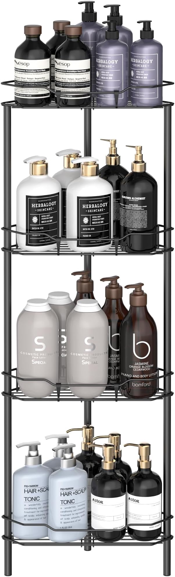 4 Tier Floor Standing Corner Shower Caddy Organizer Shelf by HuggieGems