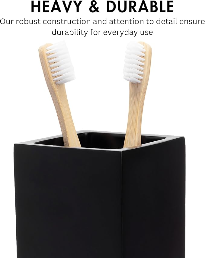 Matte Black Toothbrush and Toothpaste Holder - Image 3