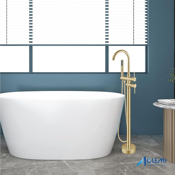 Aolemi Floor Mount Bathtub Faucet Freestanding Tub Filler Standing High Flow - Image 8