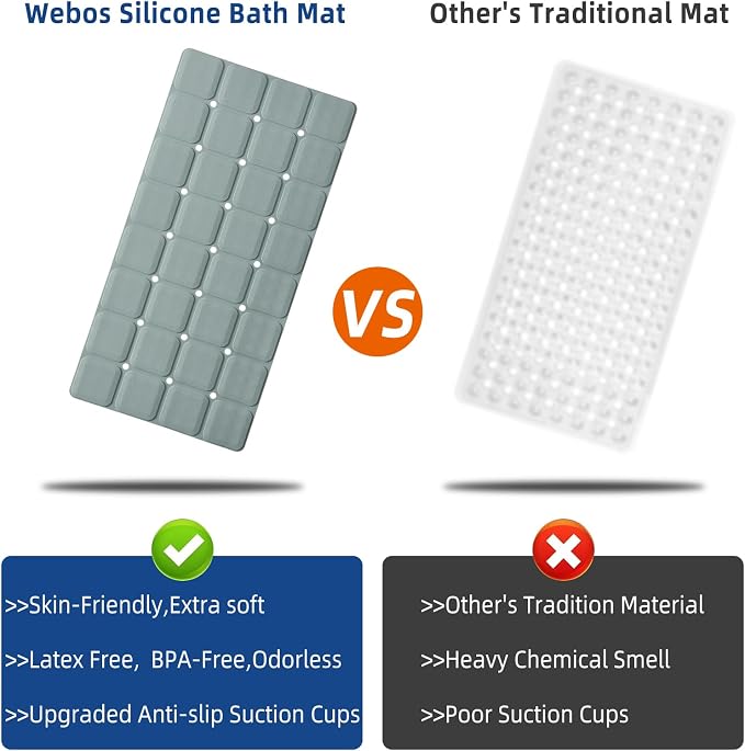 Silicone Bath Mat with Suction Cups – Non-Slip Foldable Bathtub & Shower Mat - Image 6