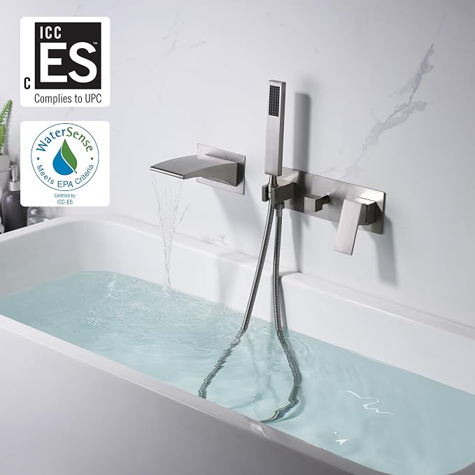 sumerain Wall Mount Tub Filler Brushed Nickel - Image 2