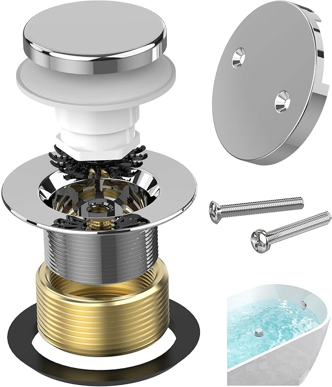 Chrome Plated Tub Drain Kit by AllProducts