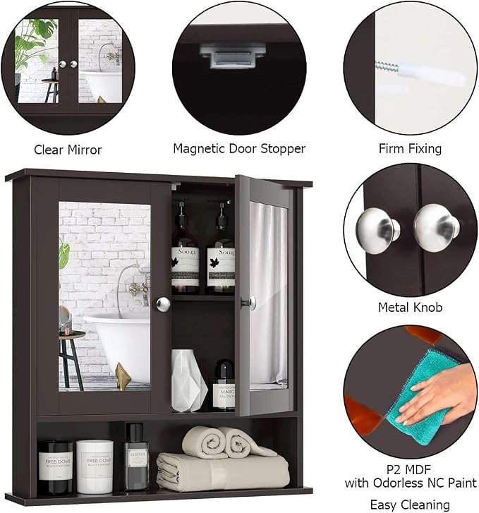 Tangkula Bathroom Medicine Cabinet - Image 8
