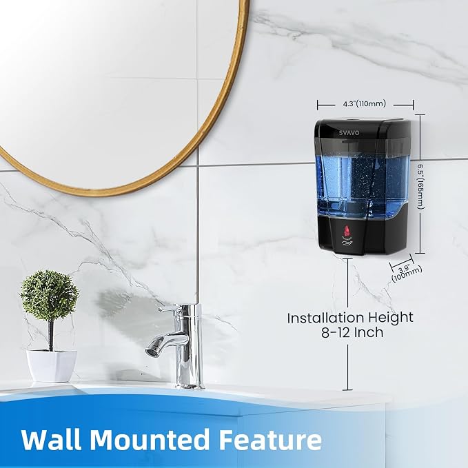 SVAVO Automatic Soap Dispenser Wall-Mounted, Hand Soap Dispenser Touchless - Image 2