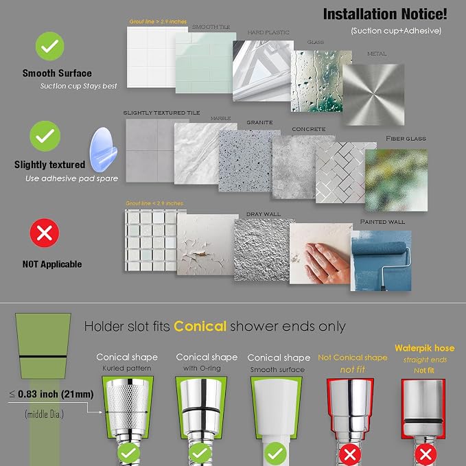 Suction Cup Handheld Shower Head Holder - Image 8