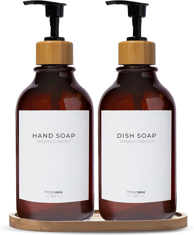 Maisonovo Plastic Soap Dispenser Set | Hand Soap and Dish Soap Dispenser Set | by MaisoNovo-TheArtofSustainableLiving