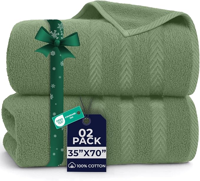 DAN RIVER 2 Pack Luxury Bath Sheets 35x70, 600 GSM, Soft & Quick Dry 100% Ring by DanRiver