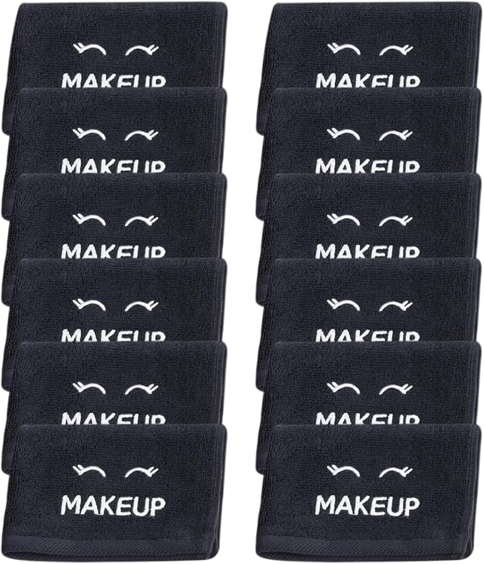 White Classic Bleach Safe Black Makeup Washcloths - Image 2