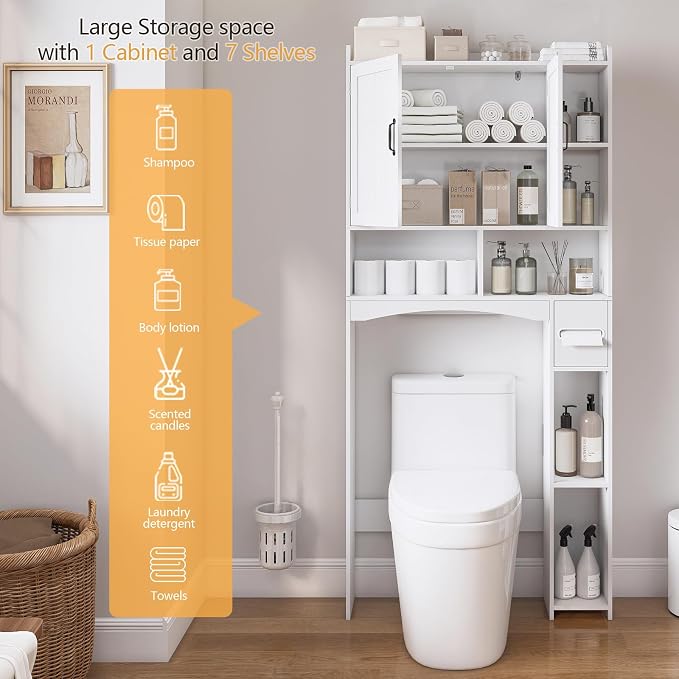 Over The Toilet Storage Cabinet, Over Toilet Bathroom Organizer, Bathroom - Image 4