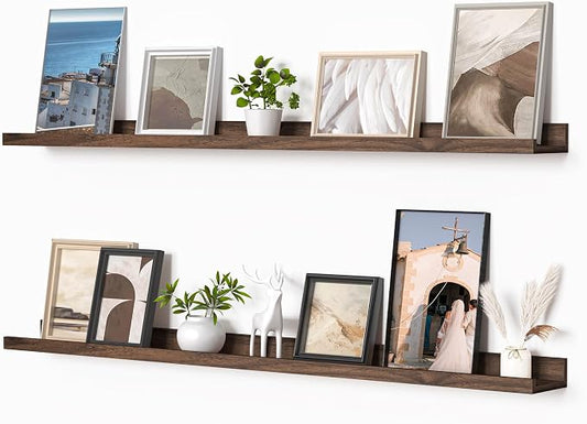 Heimlove Picture Ledge Shelf, Floating Shelves Set of 2, 48 Inches Picture Shelf by Heimlove