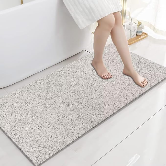 godehone Shower Mats Non Slip Without Suction Cups, PVC Loofah Bathroom Mats by godehone
