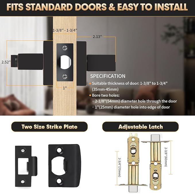 Privacy Door Levers, 5 Pack Oil Rubbed Bronze Door Handles Interior Heavy Duty - Image 4