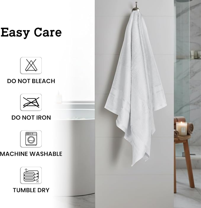 Casa Lino White Bath Towels Set of 4 - Image 7