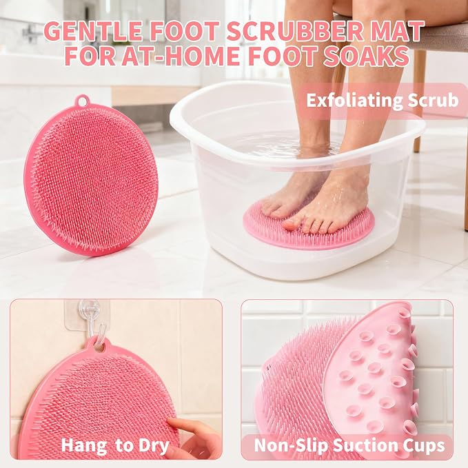 2 Pack Shower Foot Scrubber & Shower Back Scrubber Wall Mounted - Image 5