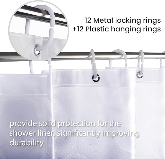 LiBa PEVA Shower Curtain Liner - 8G Waterproof Shower Liner - Image 6