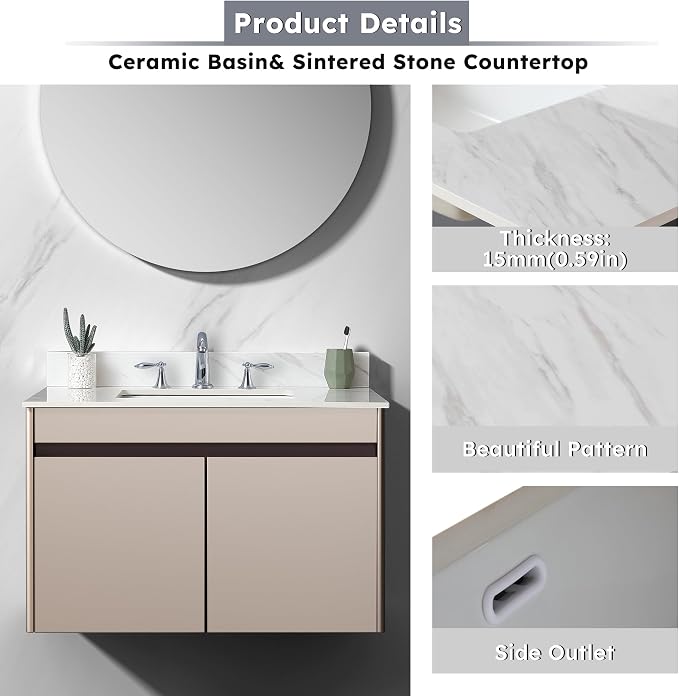 Montary 37"x 22" Bathroom Vanity Top - Image 4