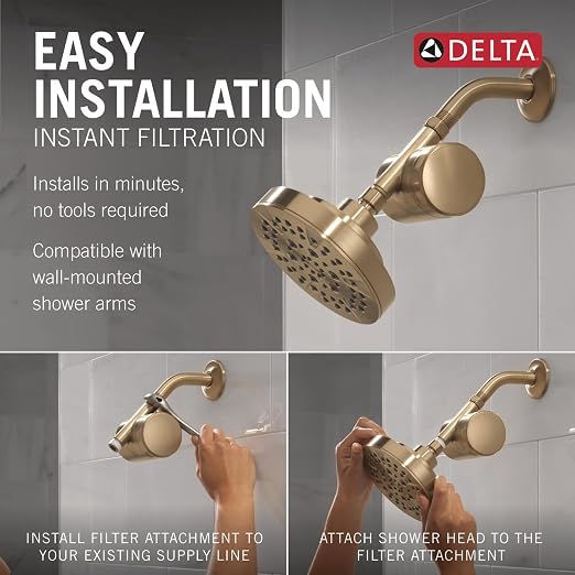 Delta Faucet 5-Setting Shower Head Gold - Image 4