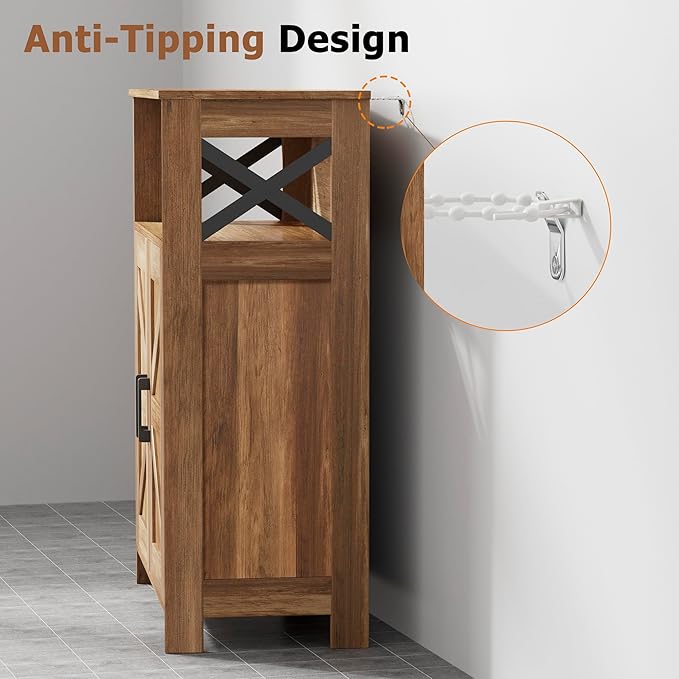 Homhedy Farmhouse Bathroom Storage Cabinet - Image 6