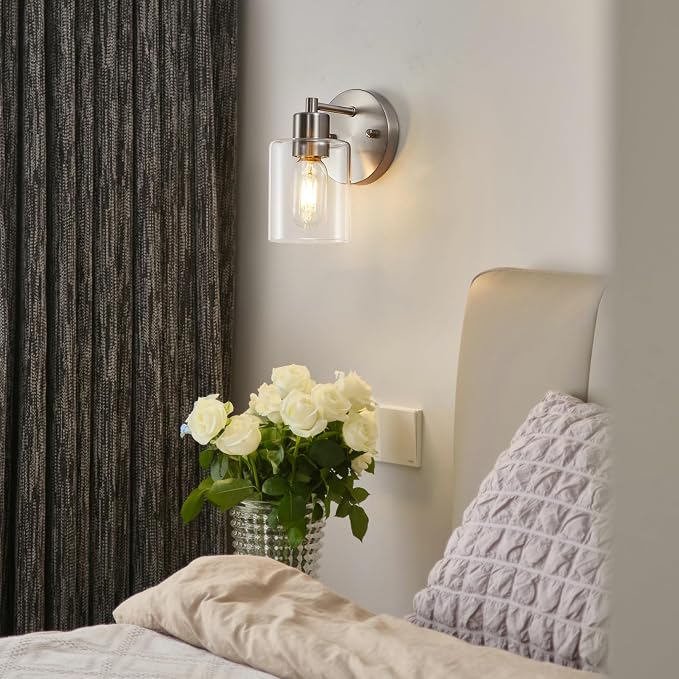 Wall Sconces for Bathroom, Brushed Nickel Vanity Light Fixtures, Modern Wall - Image 8