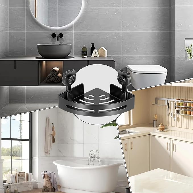 Corner Shower Shelf, No-Drill Wall-Mounted Bathroom Organizer - Image 5
