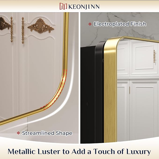 Keonjinn Gold Bathroom Medicine Cabinet - Image 5