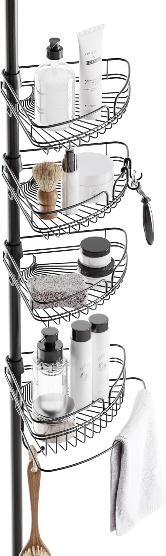 Zenna Home Tension Pole Shower Caddy Corner Organizer, Adjustable Standing by ZennaHome