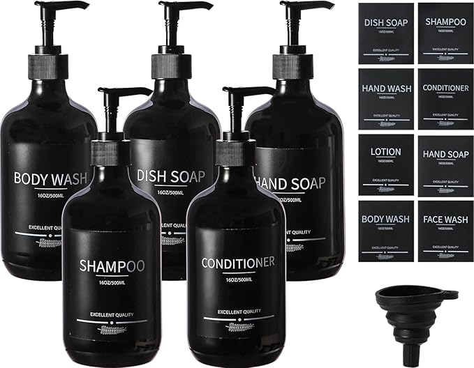 Black Shower Bottles Refillable by MithrgrousLife