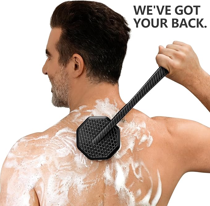 iTokGoK® Silver-Infused Carbon Fiber Silicone Back Scrubber - Image 2