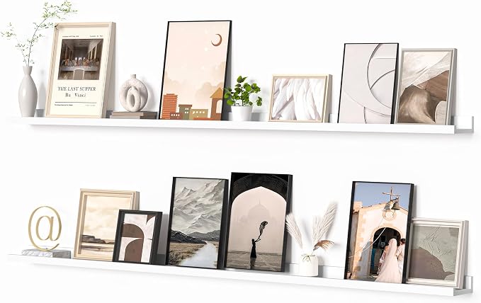 Heimlove Picture Ledge Shelf, Floating Shelves Set of 2, 72 Inches Long Large by Heimlove