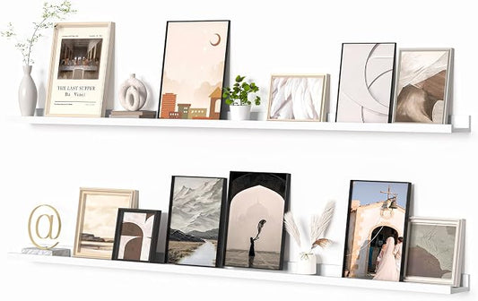 Heimlove Picture Ledge Shelf, Floating Shelves Set of 2, 72 Inches Long Large by Heimlove