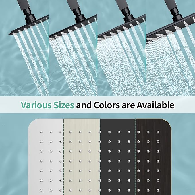SR SUN RISE 12 Inch Rain Shower Head 304 Stailess Steel Matte Black High - Image 7