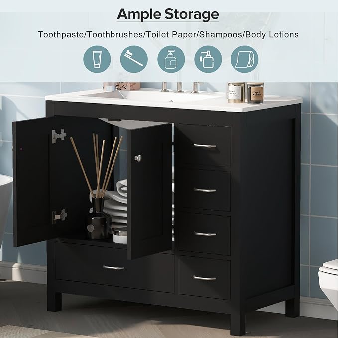 Harper & Bright Designs 36" Bathroom Vanity - Image 6