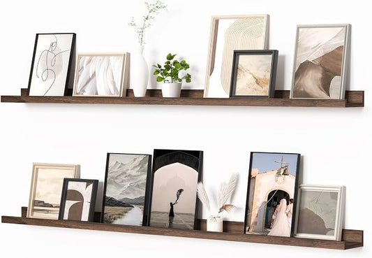Heimlove Picture Ledge Shelf, Floating Shelves Set of 2, 56 Inches Picture Shelf by Heimlove
