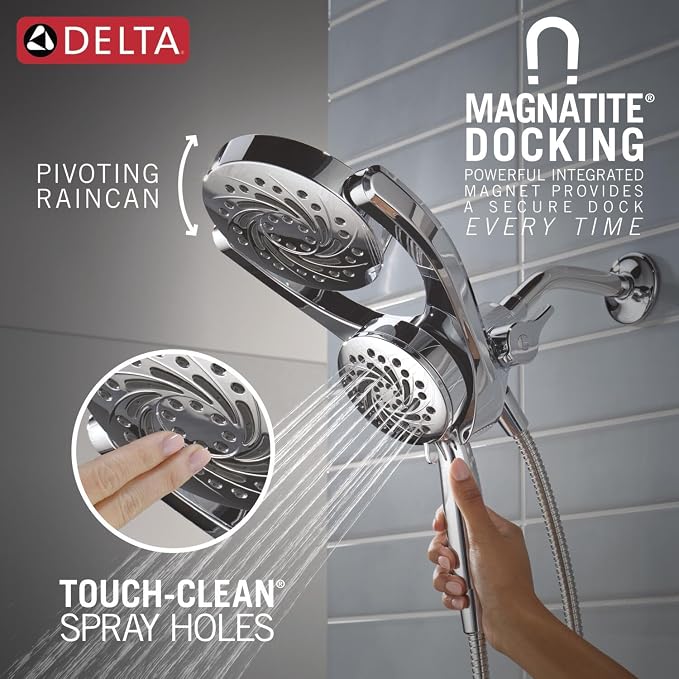 Delta 5-Setting HydroRain 2-in-1 Dual Shower Head - Image 7