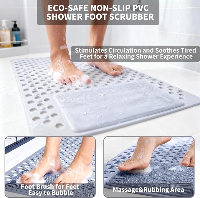 Bath Tub Shower Mat with Soft Shower Foot Scrubber Mat - Image 4