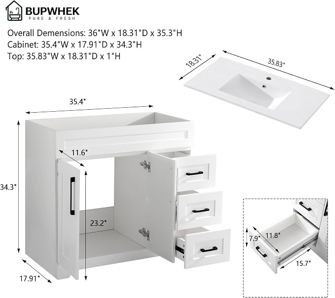 36” Luxurious Bathroom Vanity - Image 2