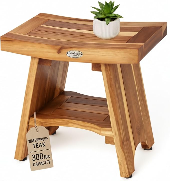 EcoDecors Teak Shower Bench by EcoDecors