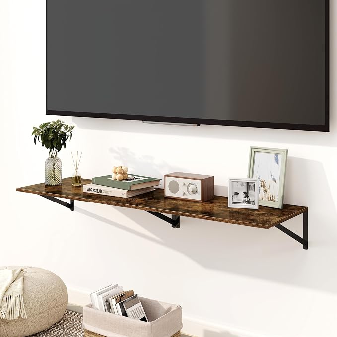 Fun Memories Floating Shelves for Wall, 12 Inch Deep Floating Shelves Set of 2 - Image 2