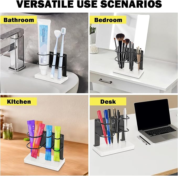 Toothbrush Holder for Bathroom Counter, Metal Toothbrush and Toothpaste Holder - Image 7