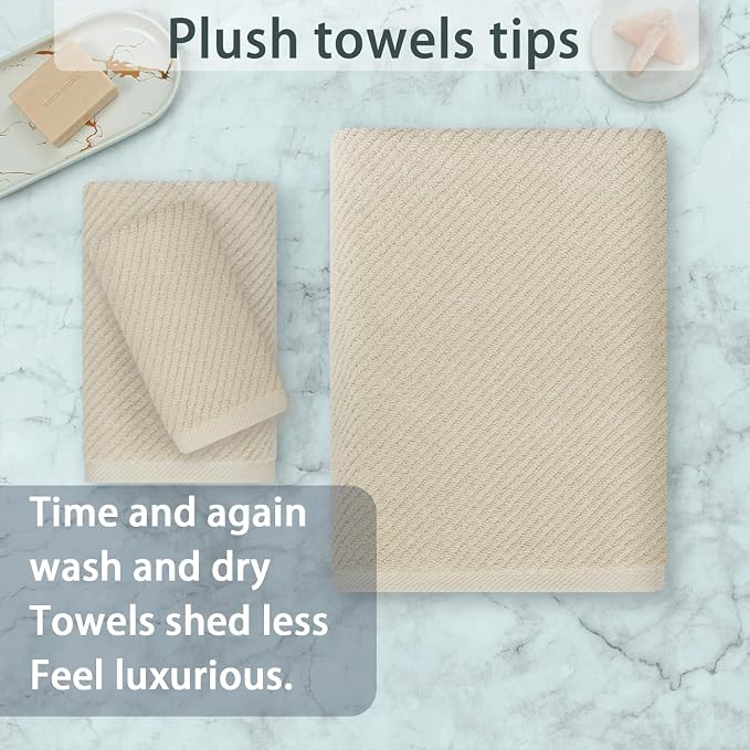 VOOVA & MOVAS Beige Towels for Bathroom - Image 4
