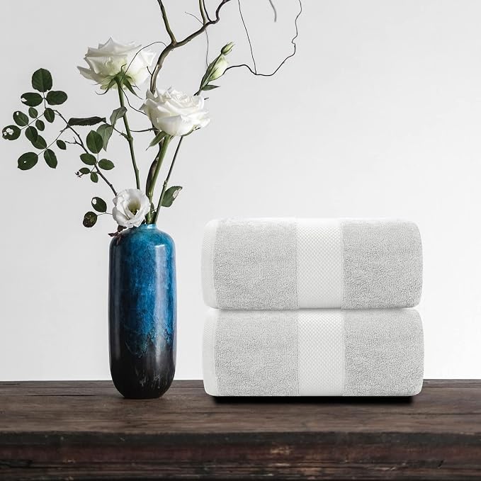 White Classic Luxury Soft Bath Sheet Towels - Image 6