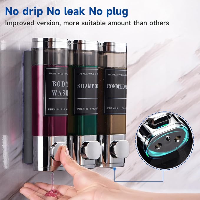 Shower Soap Dispenser Wall Mounted No Drill Shampoo Dispenser - Image 4