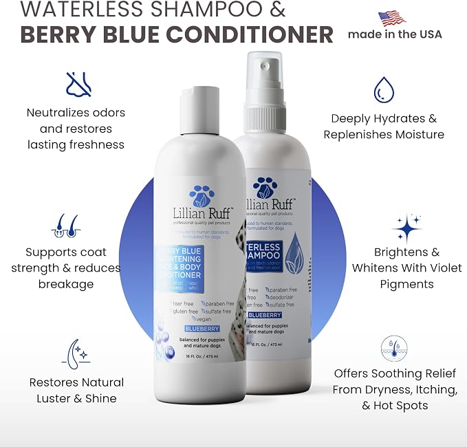 Lillian Ruff PRO Formula Blueberry Waterless Dog Shampoo & Berry Blue - Image 2