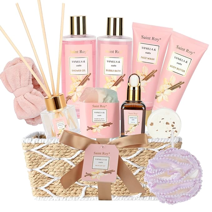Bath and Body Gift Baskets for Women, Body Oil, Saint Roy Gifts for Mom by SaintRoy