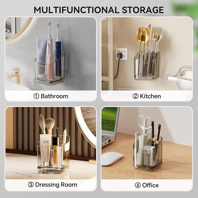 Toothbrush Holders for Bathrooms, 3 Slots Detachable Electric Toothbrush Holder - Image 8