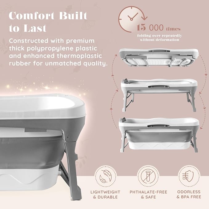 Portable Bathtub for Adult- Extra Large 56" Foldable Collapsible tub. - Image 8