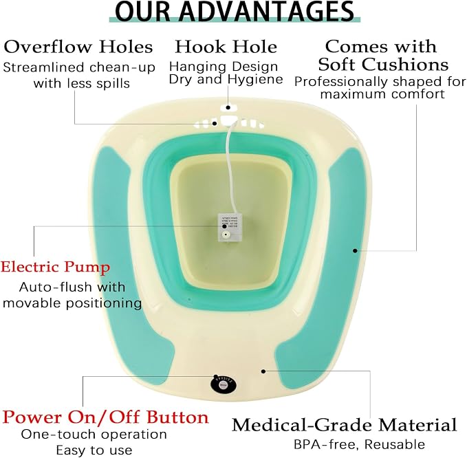 Electric Sitz Bath, Sitz Bath for Toilet Seat, Sitz Bath for Hemorrhoids - Image 8